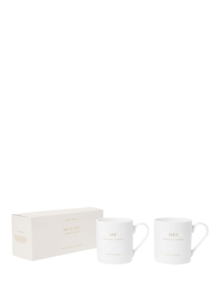 Katie Loxton Mr & Mrs Mug Set, White