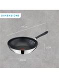 Jamie Oliver Home Cook Stainless Steel Non-Stick Wok, 28cm