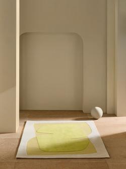 MADE Kinney Abstract Wool Rug, Yellow/White