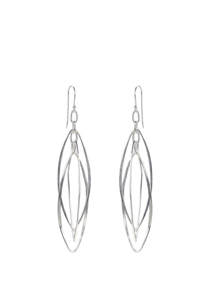 Nina B Chandlier Earrings, Silver, Silver