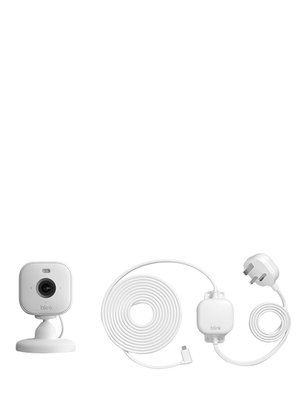 Amazon Blink Mini 2 Smart Security HD Camera with Weather-Resistant Power Adaptor, White, White
