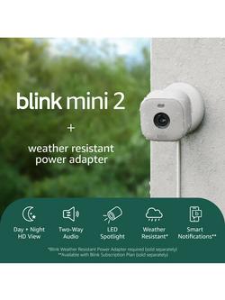 Amazon Blink Mini 2 Smart Security HD Camera with Weather-Resistant Power Adaptor, Pack of 2, Black - view 2, Black