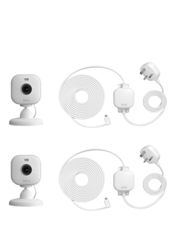 Amazon Blink Mini 2 Smart Security HD Camera with Weather-Resistant Power Adaptor, Pack of 2, White, White