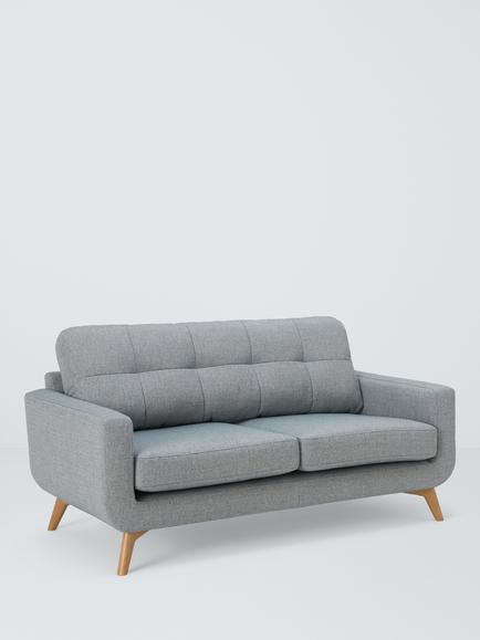 John Lewis Barbican Large 3 Seater Sofa, Light Leg, Aqua Clean Aston Blue