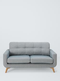 John Lewis Barbican Large 3 Seater Sofa, Light Leg - view 2, Aqua Clean Aston Blue