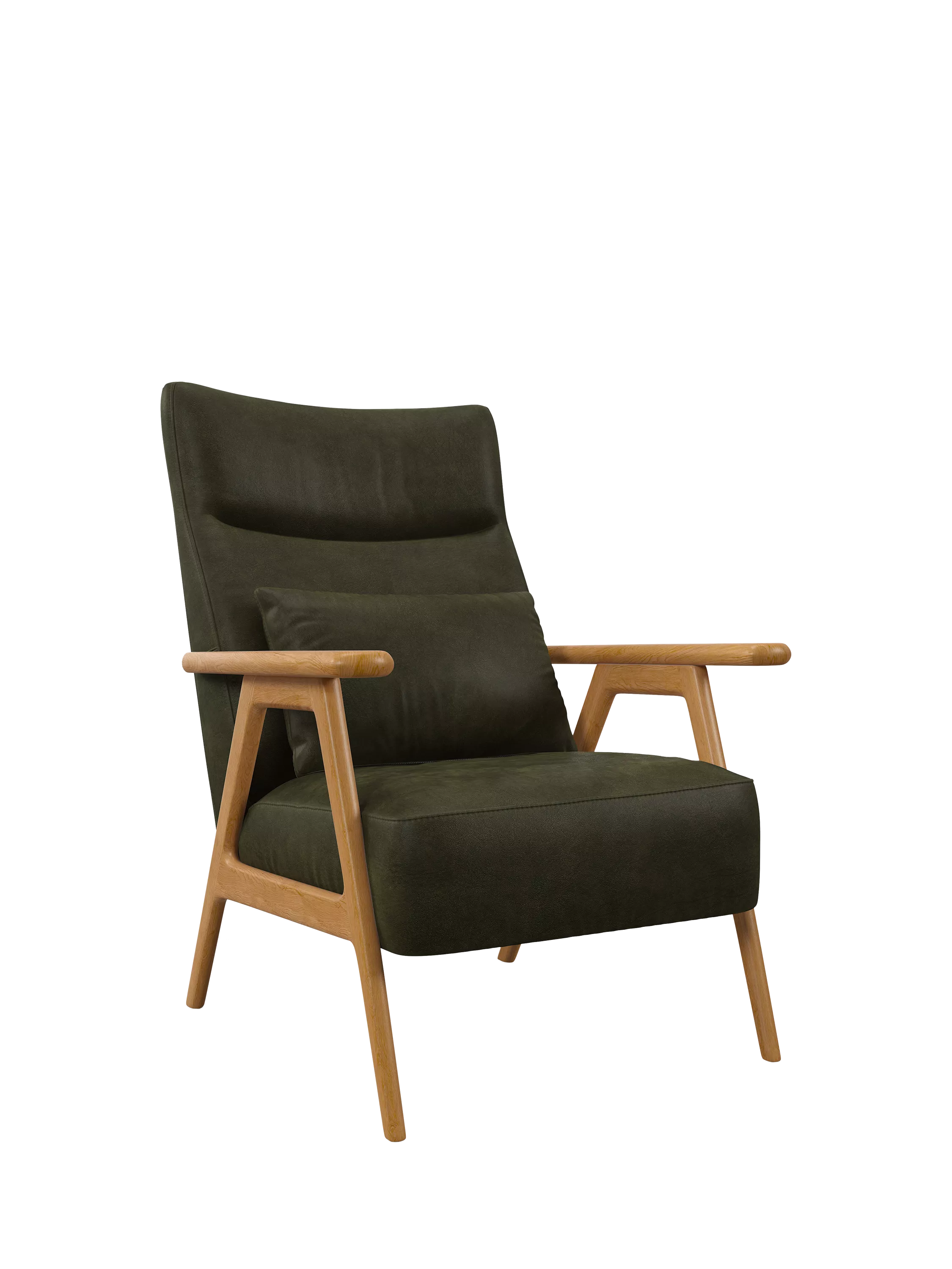 John Lewis Hendricks High Back Leather Accent Chair, Light Leg