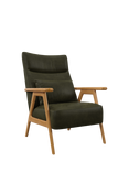 John Lewis Hendricks High Back Leather Accent Chair, Light Leg