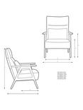 John Lewis Hendricks High Back Leather Accent Chair, Light Leg