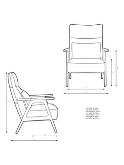 John Lewis Hendricks High Back Leather Accent Chair, Light Leg - view 2, Demetra Green