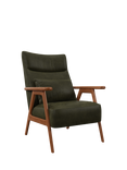 John Lewis Hendricks High Back Accent Chair, Leather, Dark leg