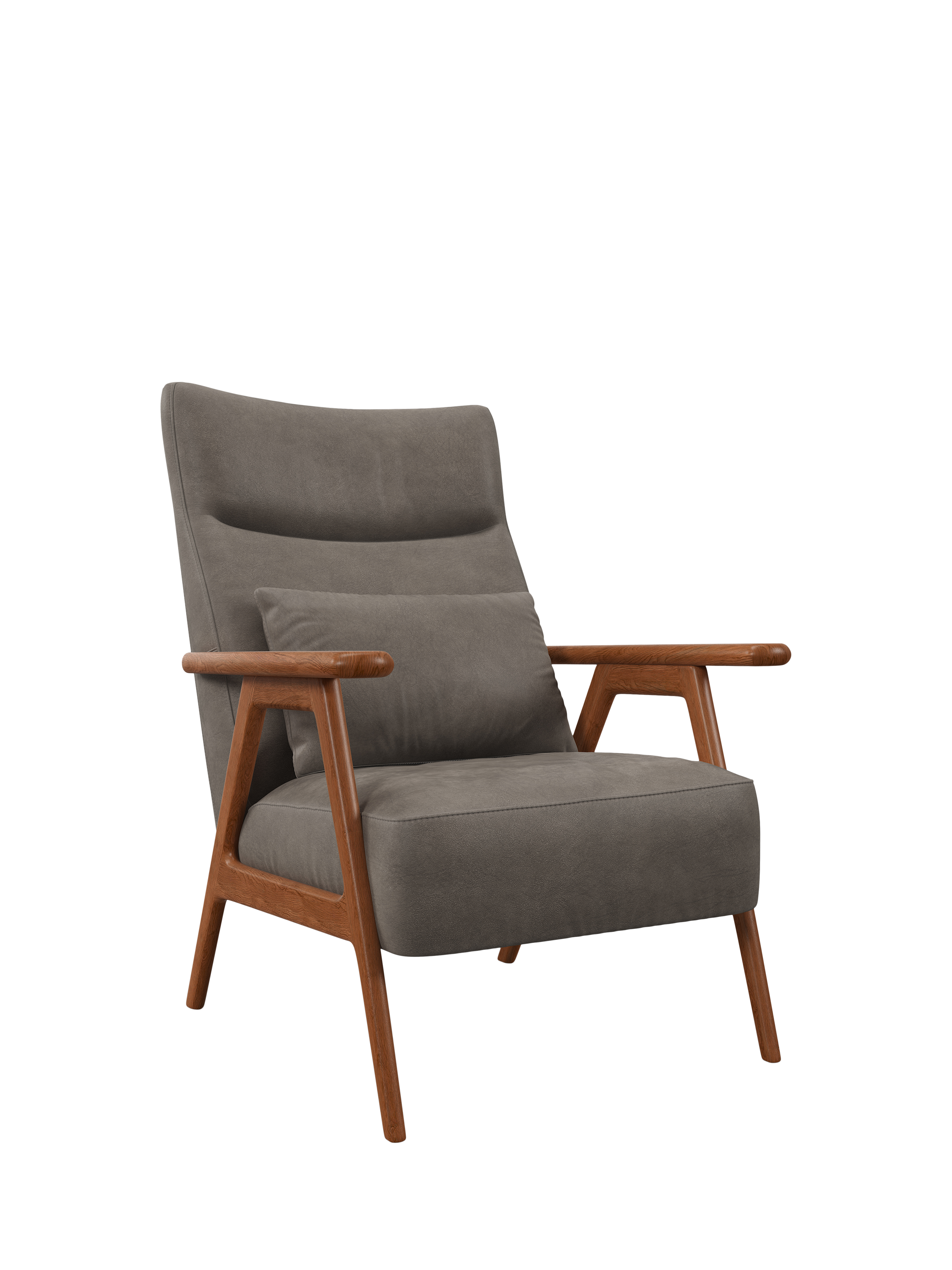 Hendricks Range, John Lewis Hendricks High Back Accent Chair, Leather Demetra Grey, Dark Leg