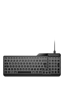 HP 400 Backlit Wired Keyboard, Black - view 2, Black