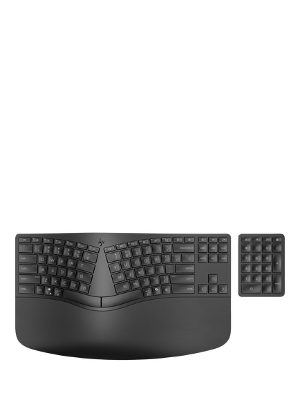 HP 960 Ergonomic Wireless Keyboard, Black, Black