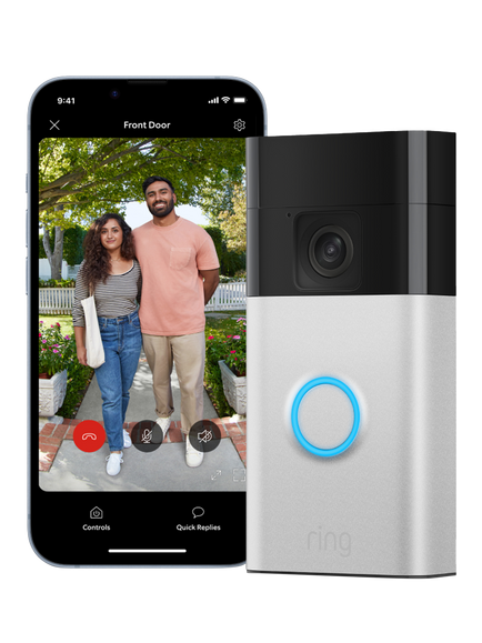 Ring Battery Video Doorbell, Satin Nickel - view 2, Satin Nickel