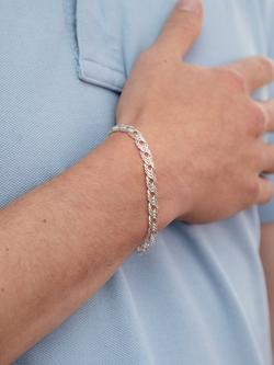 Hoxton London Men's Double Curb Bracelet, Silver - view 2, Silver