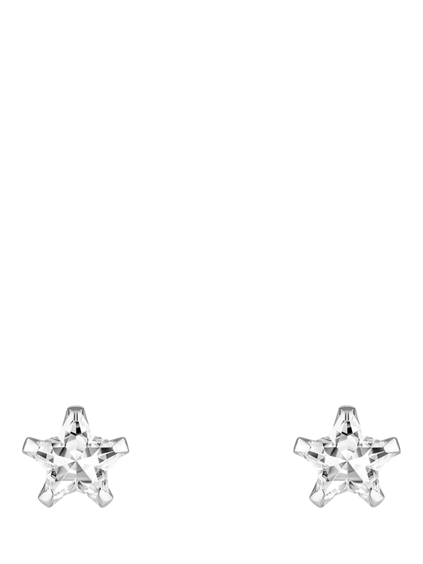 Product image 1 of 4, which shows Simply Silver Cubic Zirconia Star Earrings, Silver