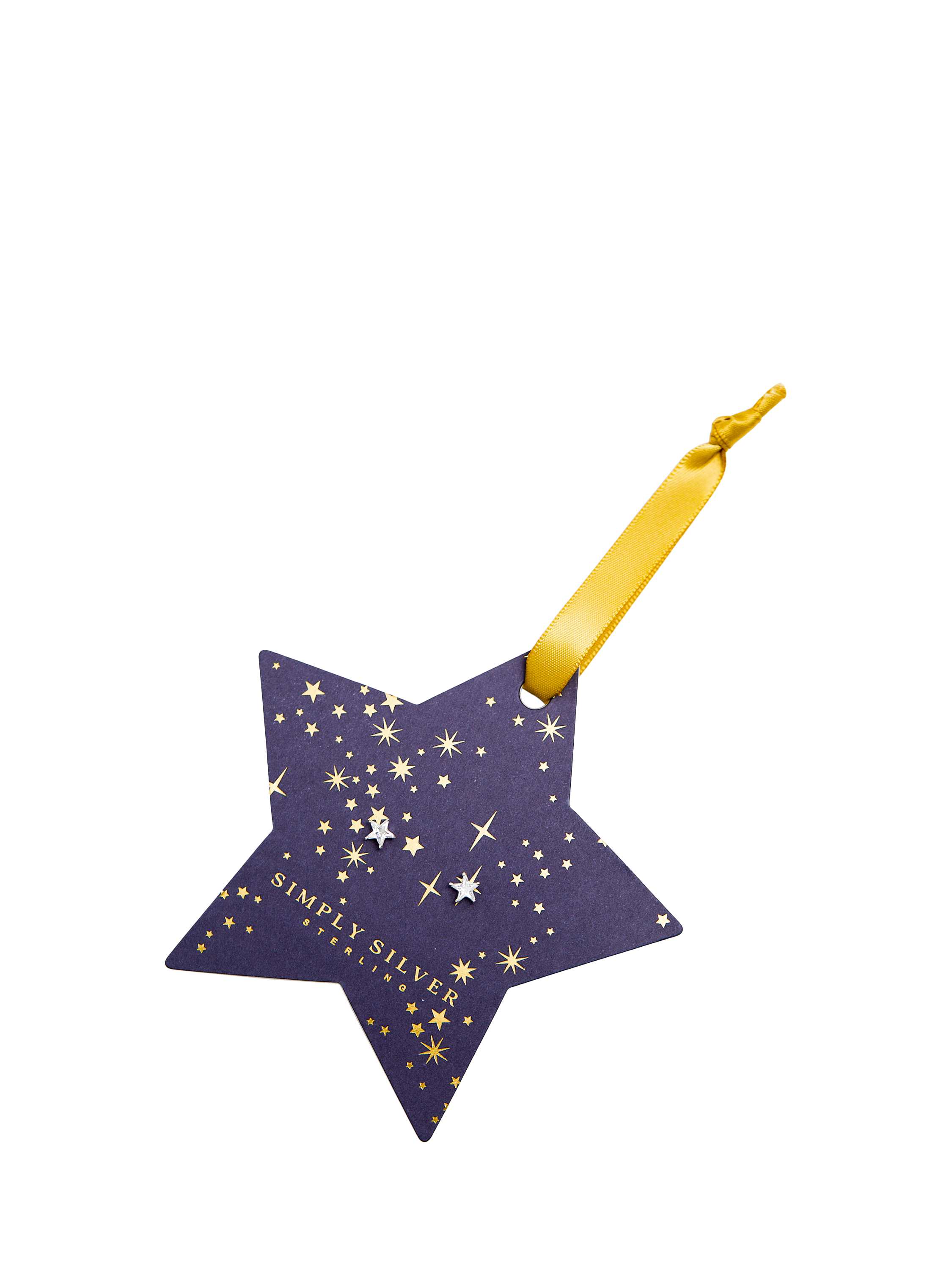 Product image 3 of 4, which shows Simply Silver Cubic Zirconia Star Earrings, Silver