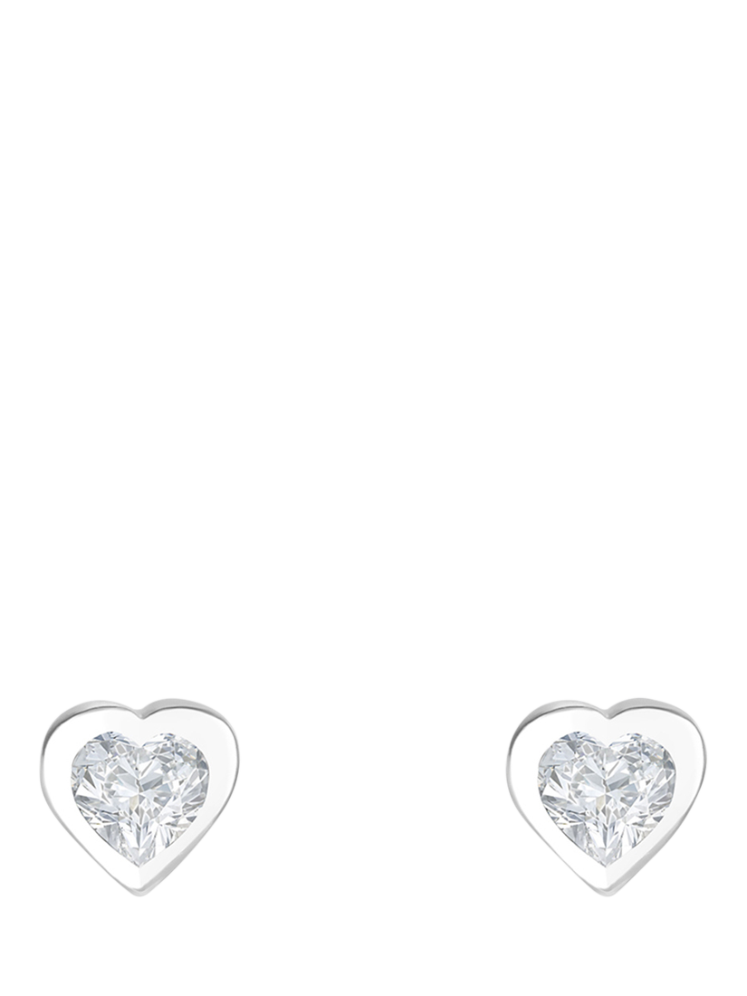 Product image 1 of 4, which shows Simply Silver Cubic Zirconia Heart Earrings, Silver