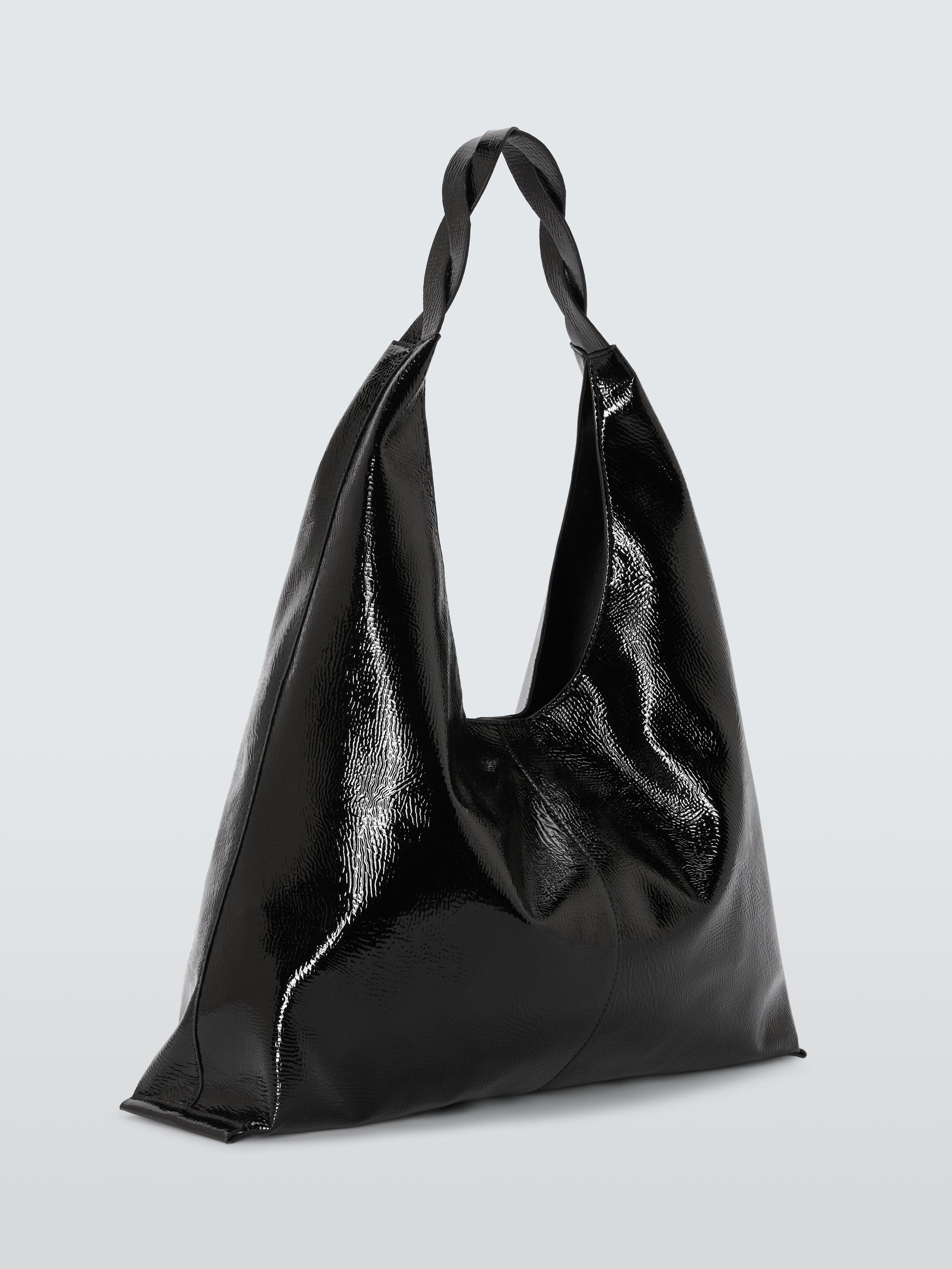 Product image 3 of 7, which shows John Lewis ANYDAY Relaxed Oversized Faux Leather Shoulder Bag, Black