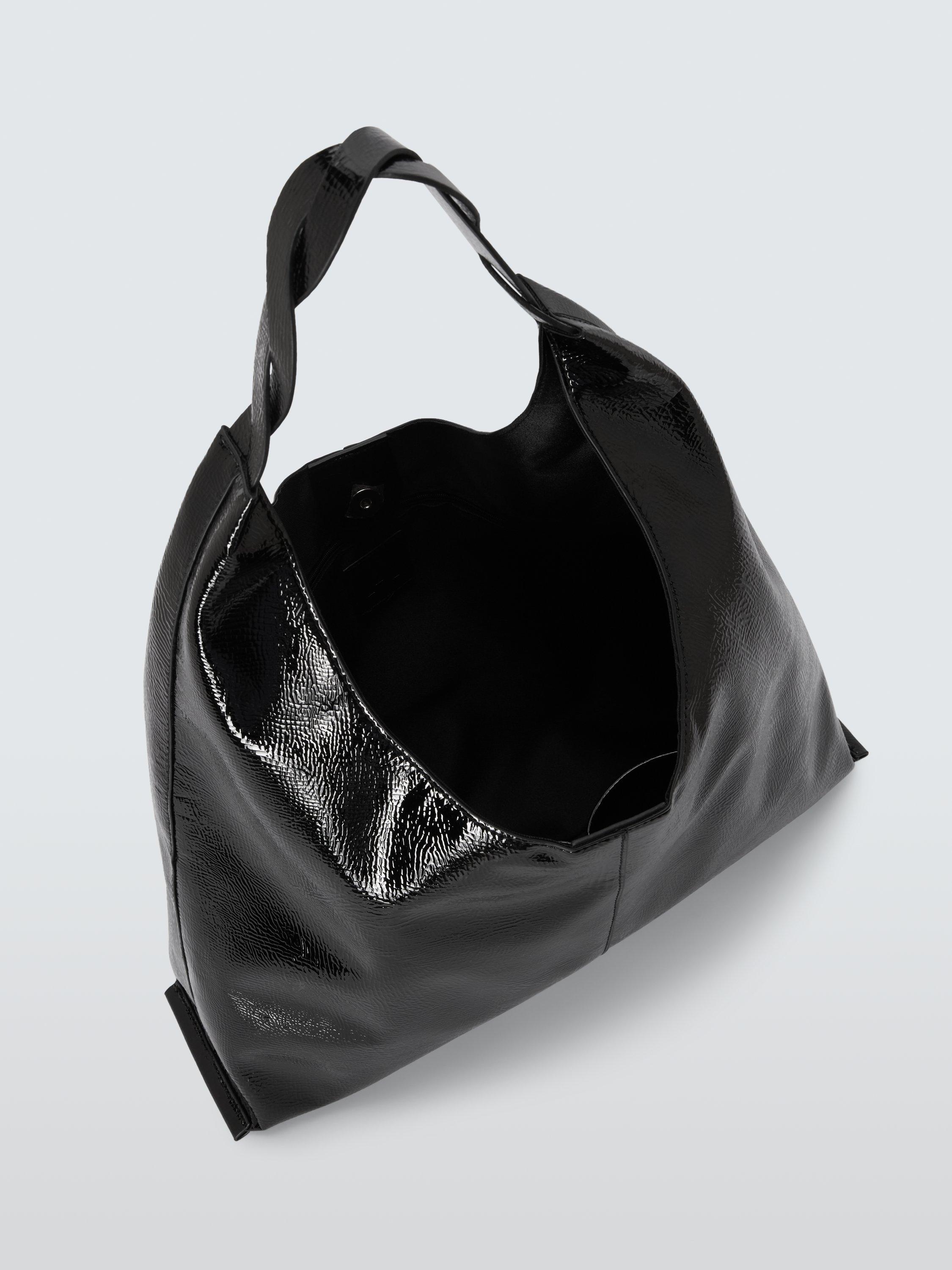 Product image 4 of 7, which shows John Lewis ANYDAY Relaxed Oversized Faux Leather Shoulder Bag, Black