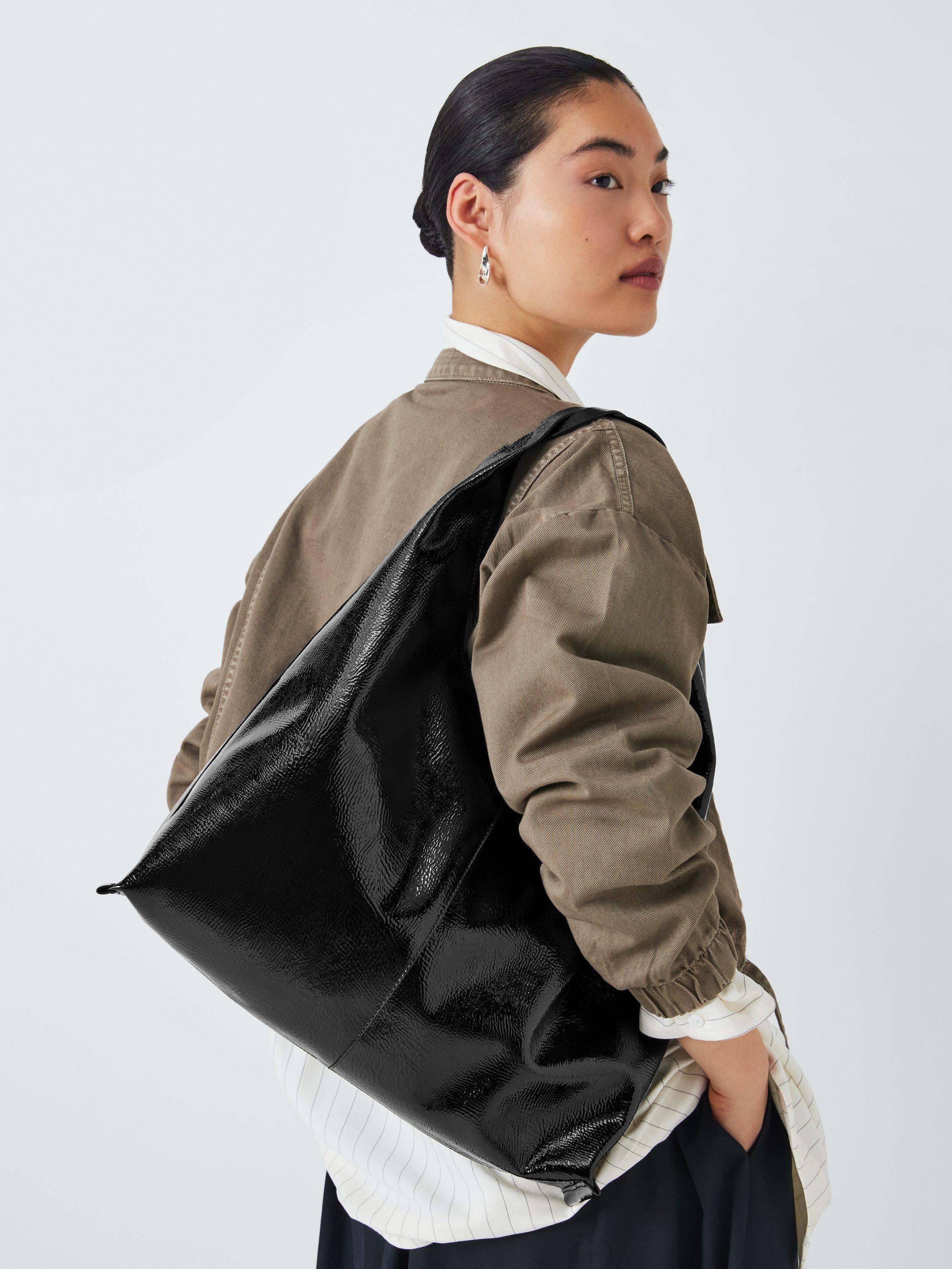 Product image 6 of 7, which shows John Lewis ANYDAY Relaxed Oversized Faux Leather Shoulder Bag, Black