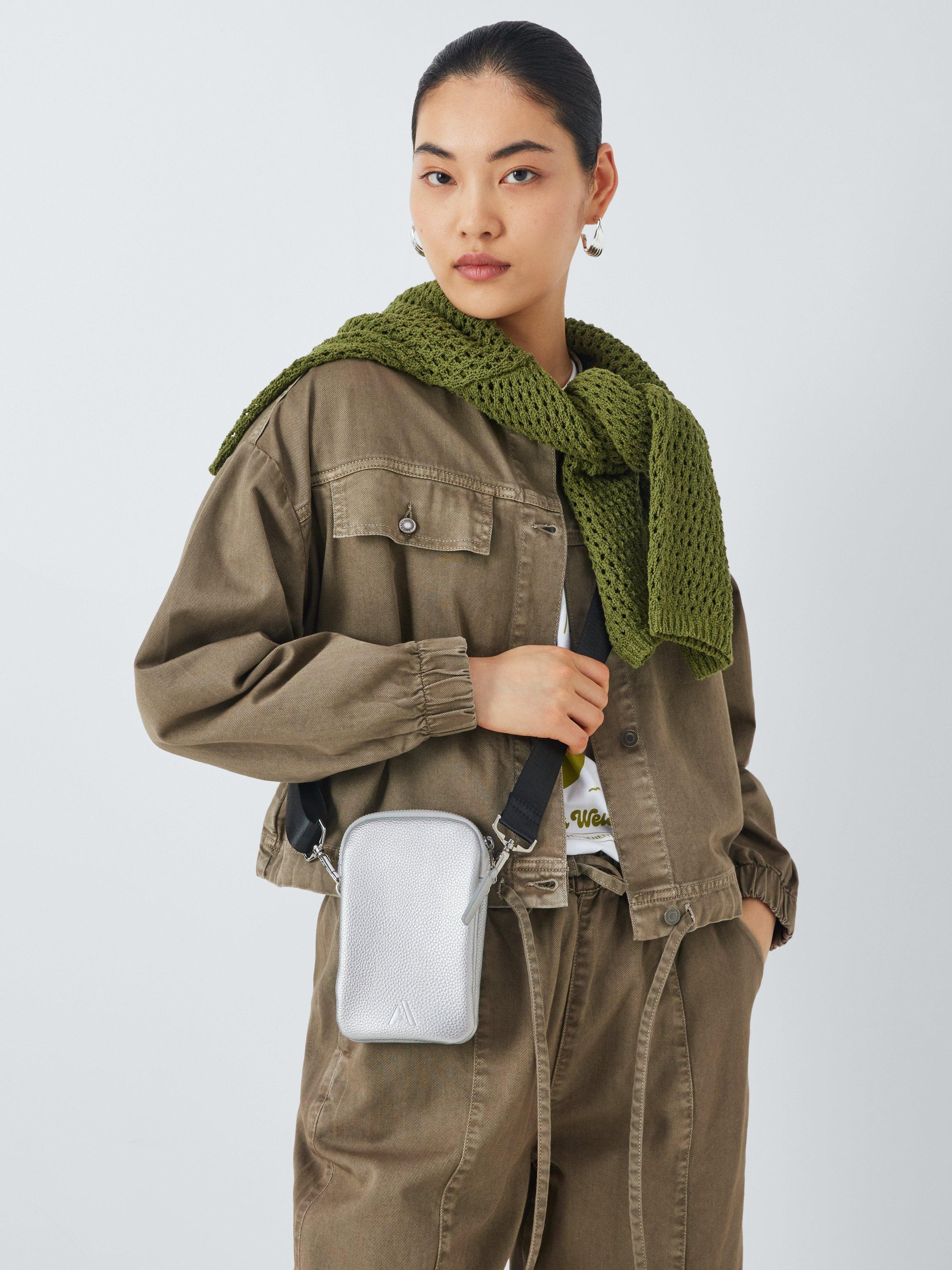 Product image 2 of 5, which shows John Lewis ANYDAY Soft Crossbody Phone Bag, Silver