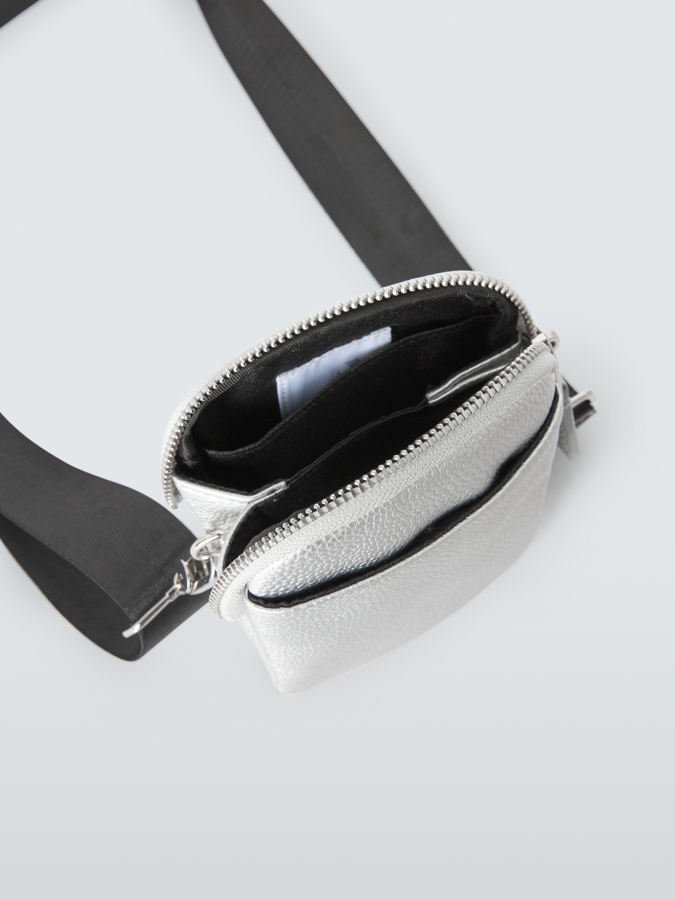 Product image 4 of 5, which shows John Lewis ANYDAY Soft Crossbody Phone Bag, Silver