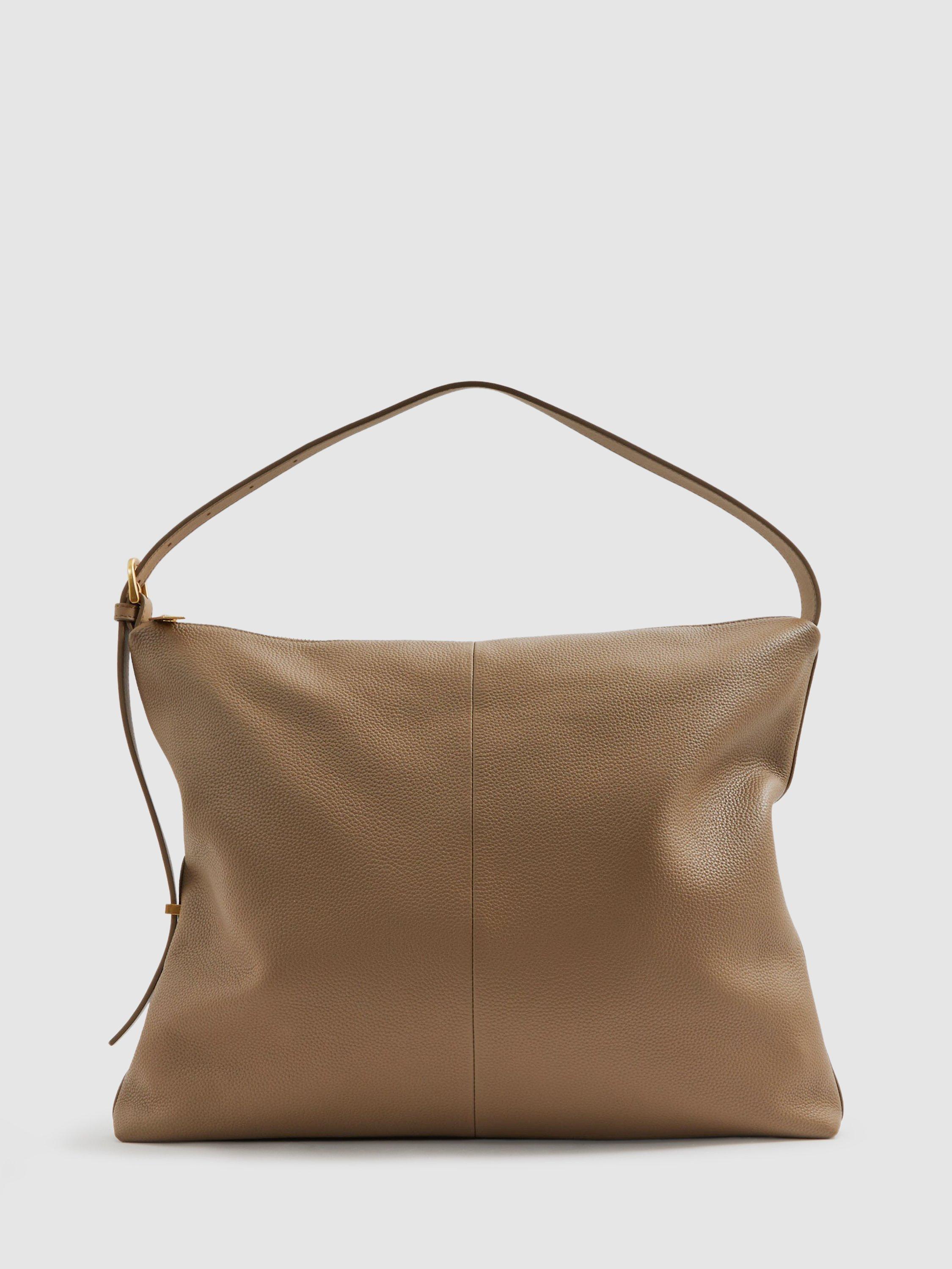 Reiss Vigo Grained Leather Tote Bag