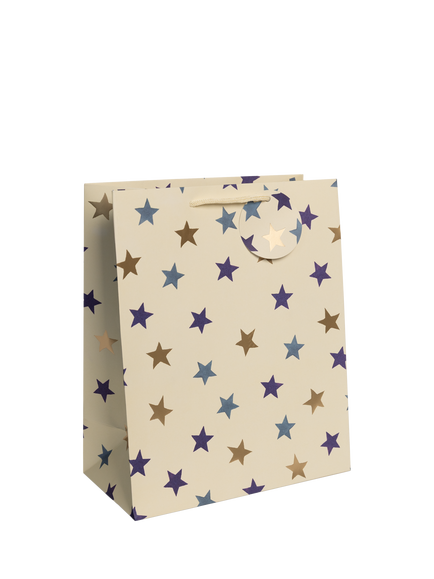 Emma Bridgewater Blue Star Gift Bag, Large, White/Blue
