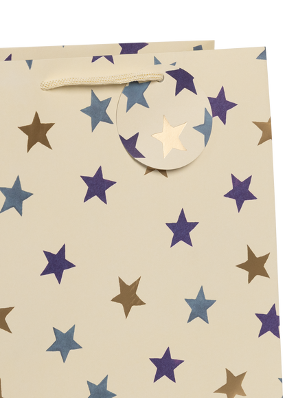 Emma Bridgewater Blue Star Gift Bag, Large - view 2, White/Blue
