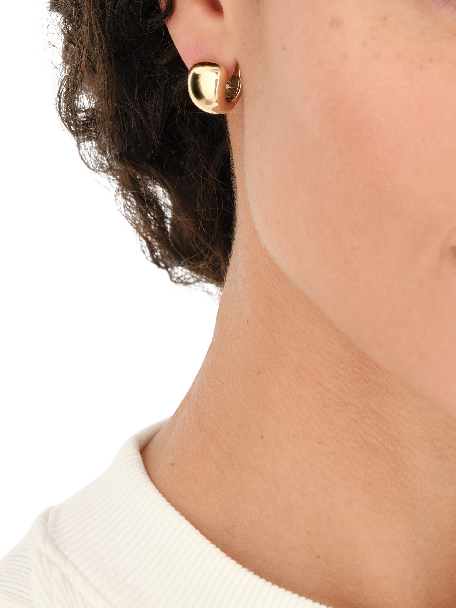 Product image 2 of 3, which shows Melissa Odabash Huggie Hoop Earrings, Gold