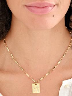 Melissa Odabash Crystal Love Tag Pendant Necklace, Gold - view 2, Gold