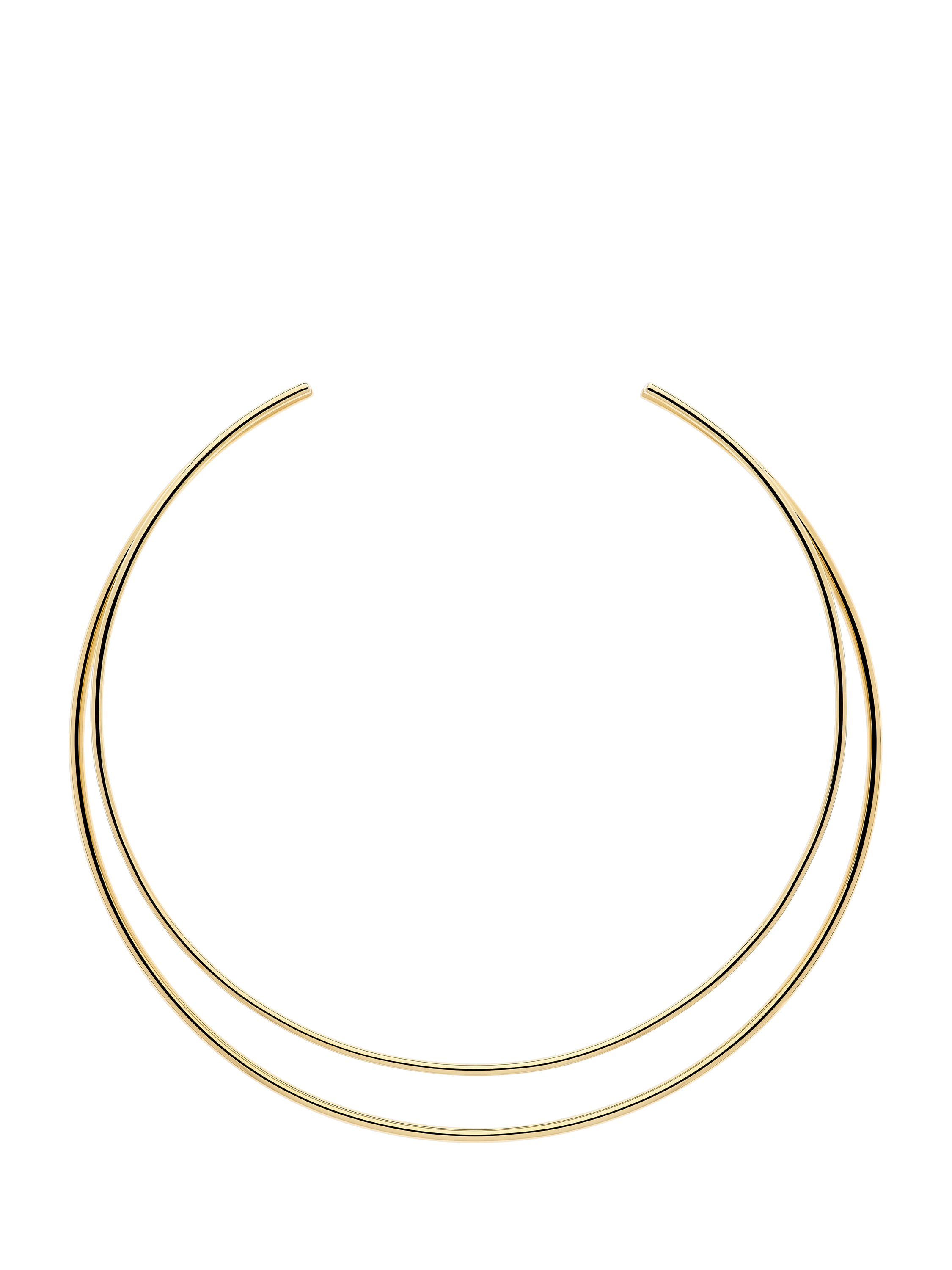 Product image 1 of 2, which shows Melissa Odabash Two Row Polished Collar Necklace, Gold