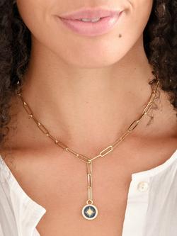 Melissa Odabash Star and Crystal Y Necklace - view 2, Gold/Navy