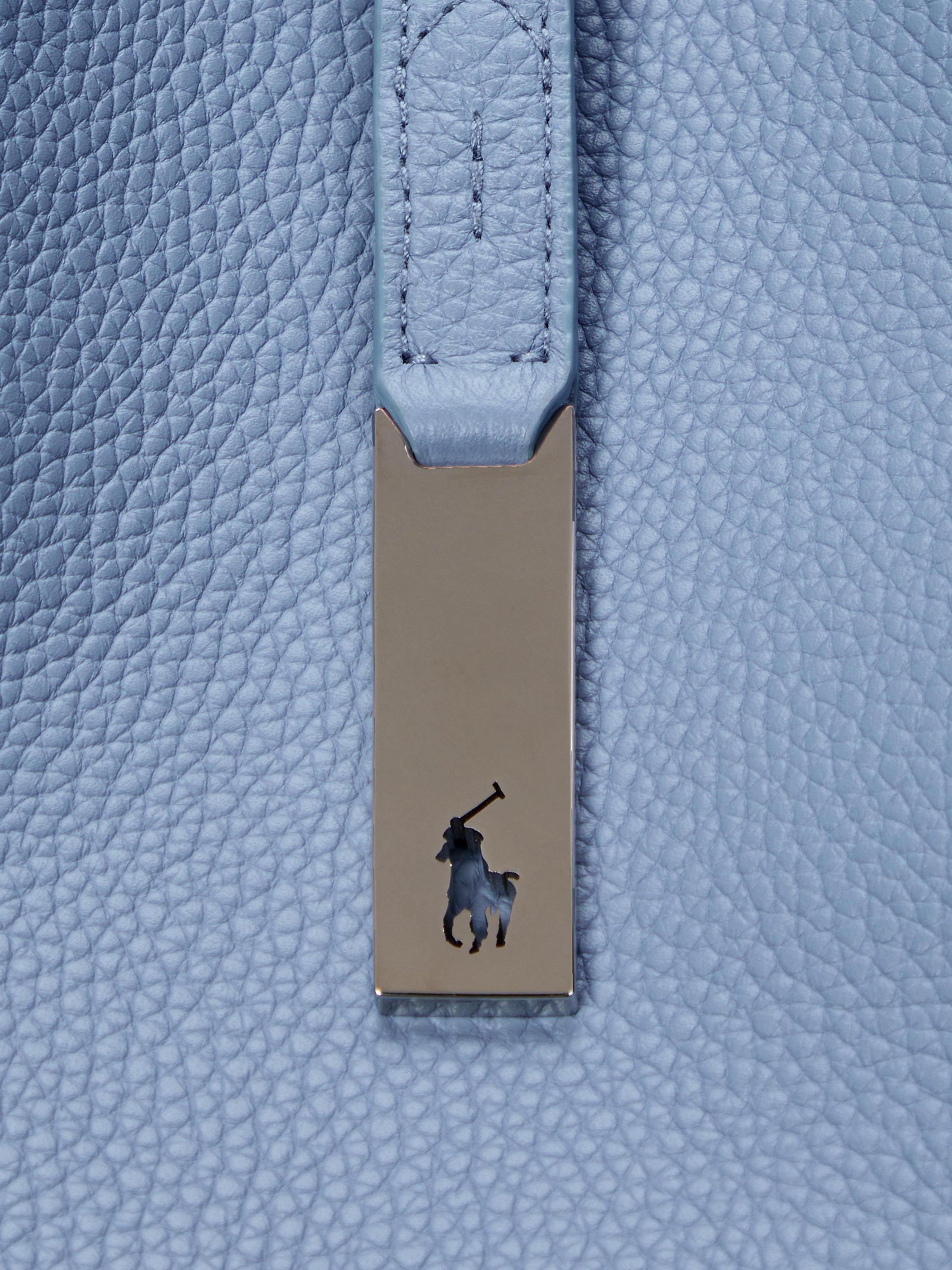 Product image 5 of 5, which shows Polo Ralph Lauren Polo ID Leather Medium Shoulder Bag, Faded Denim