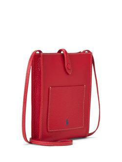 Polo Ralph Lauren Leather Pocket Crossbody Bag - view 2, Cherry