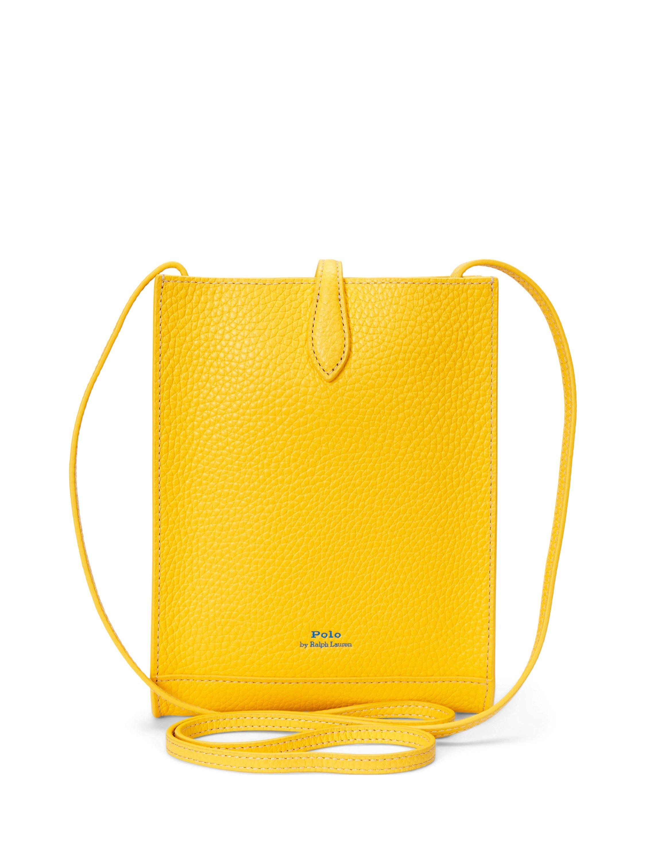 Product image 2 of 5, which shows Polo Ralph Lauren Leather Pocket Crossbody Bag, Canary Yellow