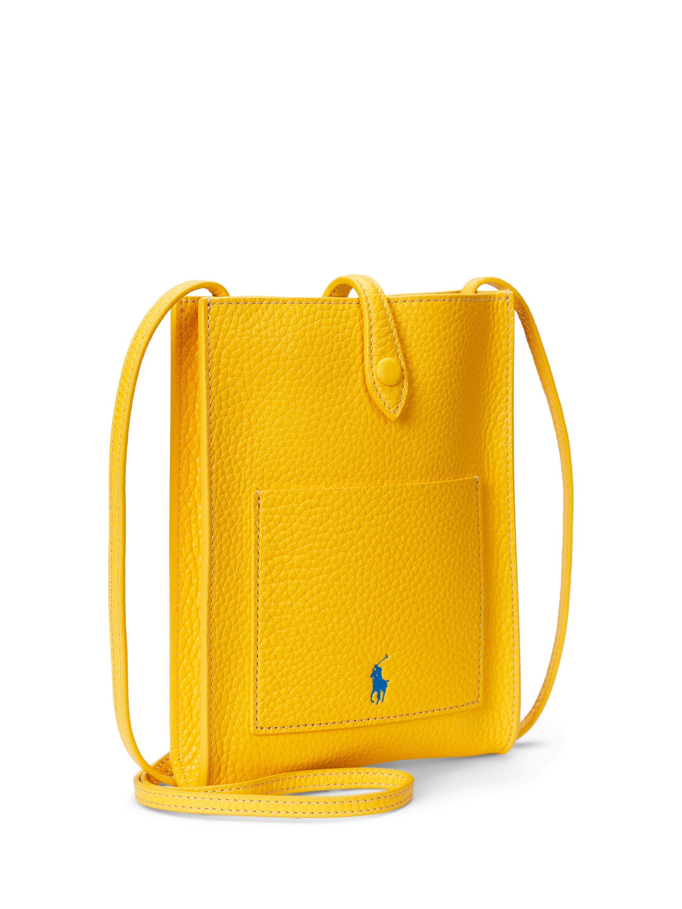 Product image 3 of 5, which shows Polo Ralph Lauren Leather Pocket Crossbody Bag, Canary Yellow