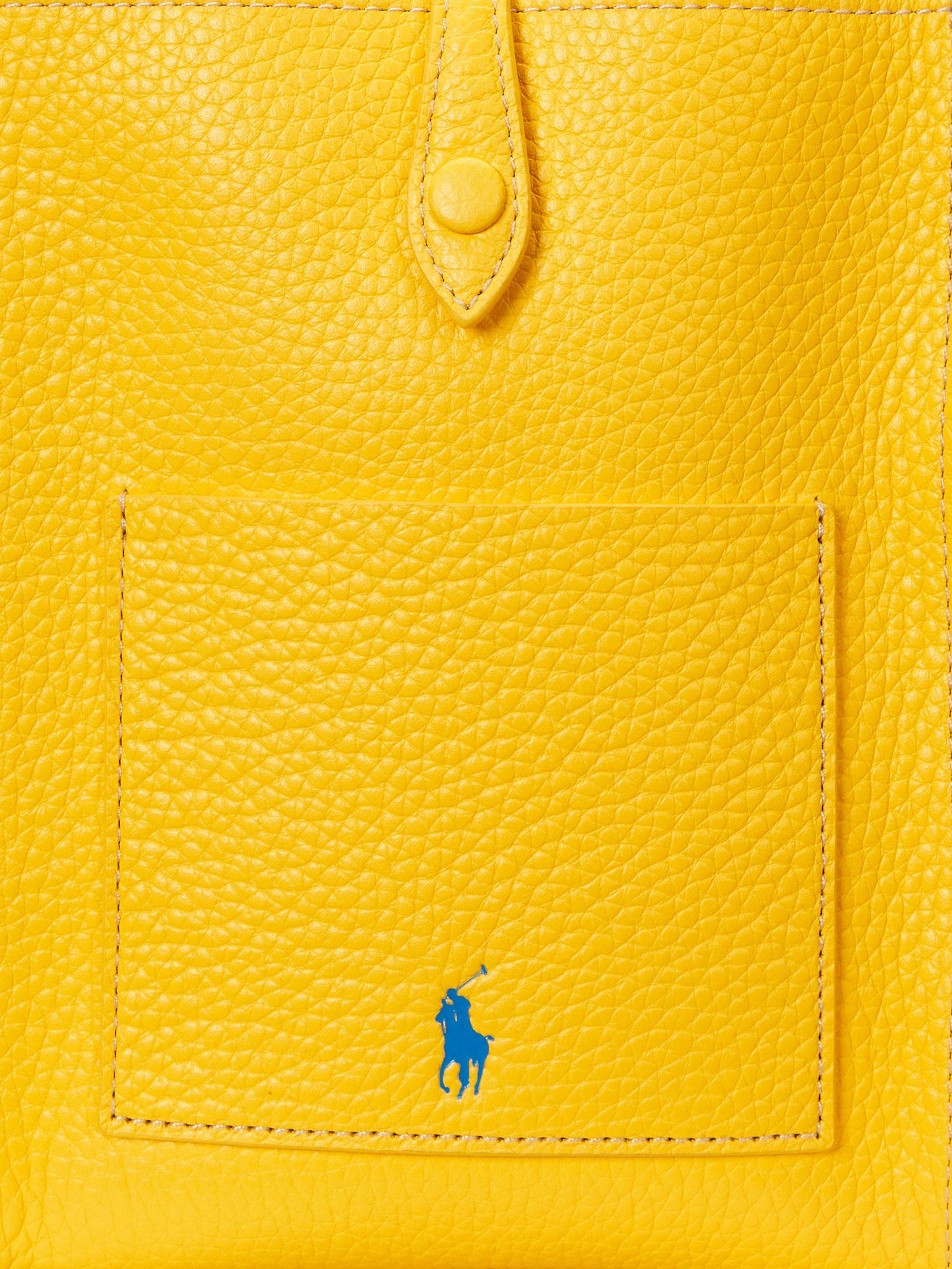 Product image 5 of 5, which shows Polo Ralph Lauren Leather Pocket Crossbody Bag, Canary Yellow