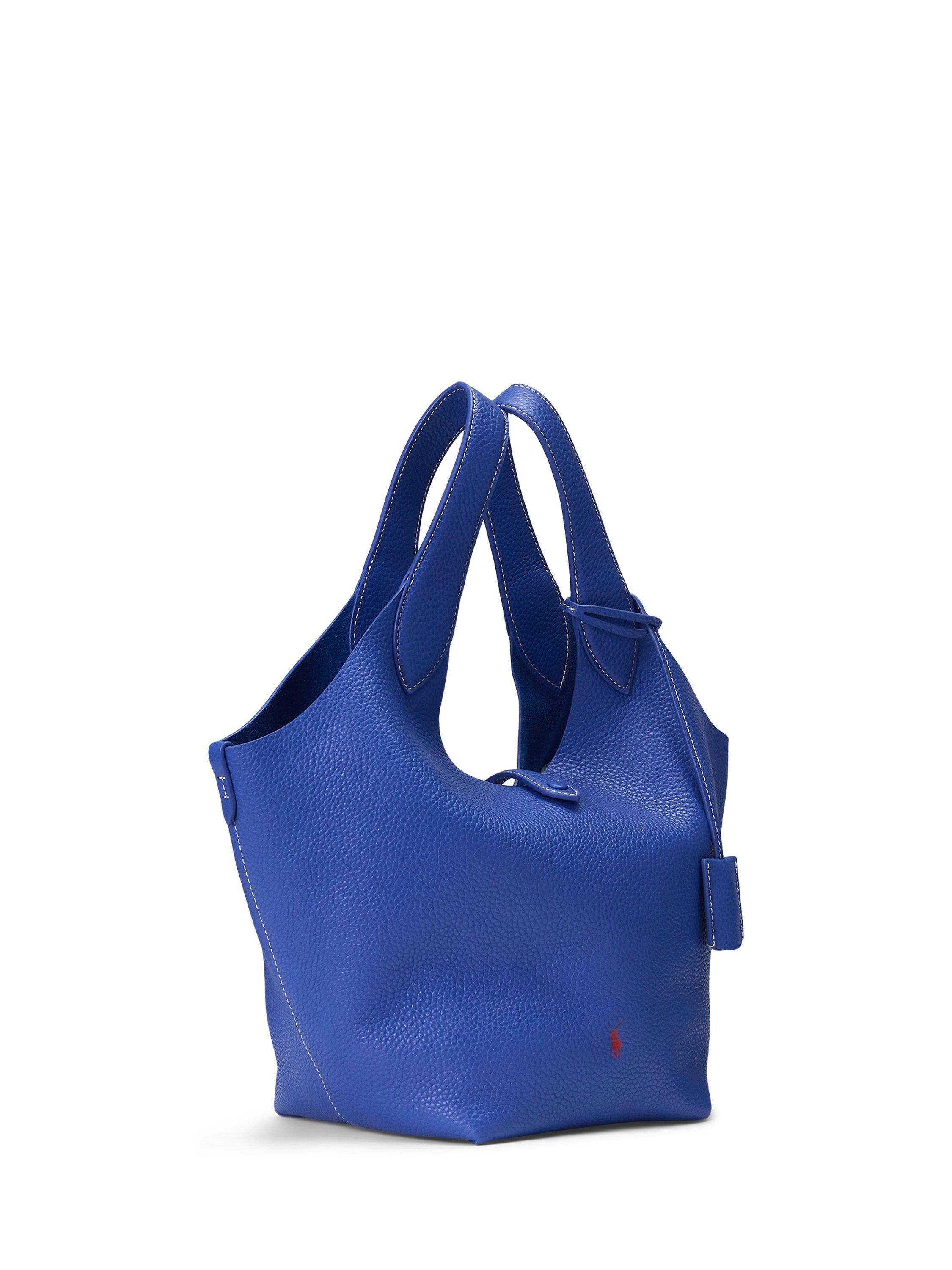 Product image 2 of 5, which shows Polo Ralph Lauren Leather Tote Bag, Blue