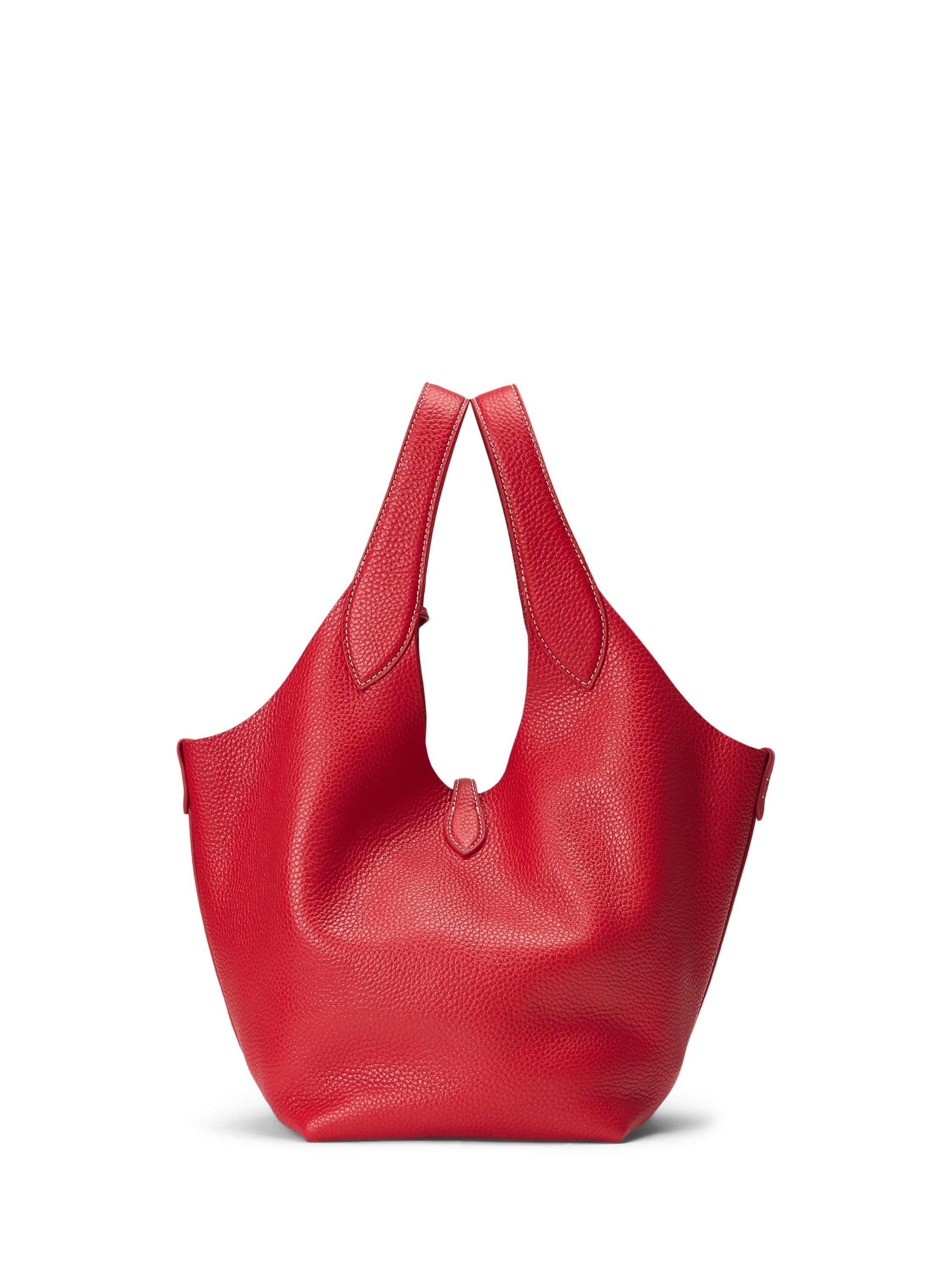 Product image 3 of 6, which shows Polo Ralph Lauren Leather Tote Bag, Red