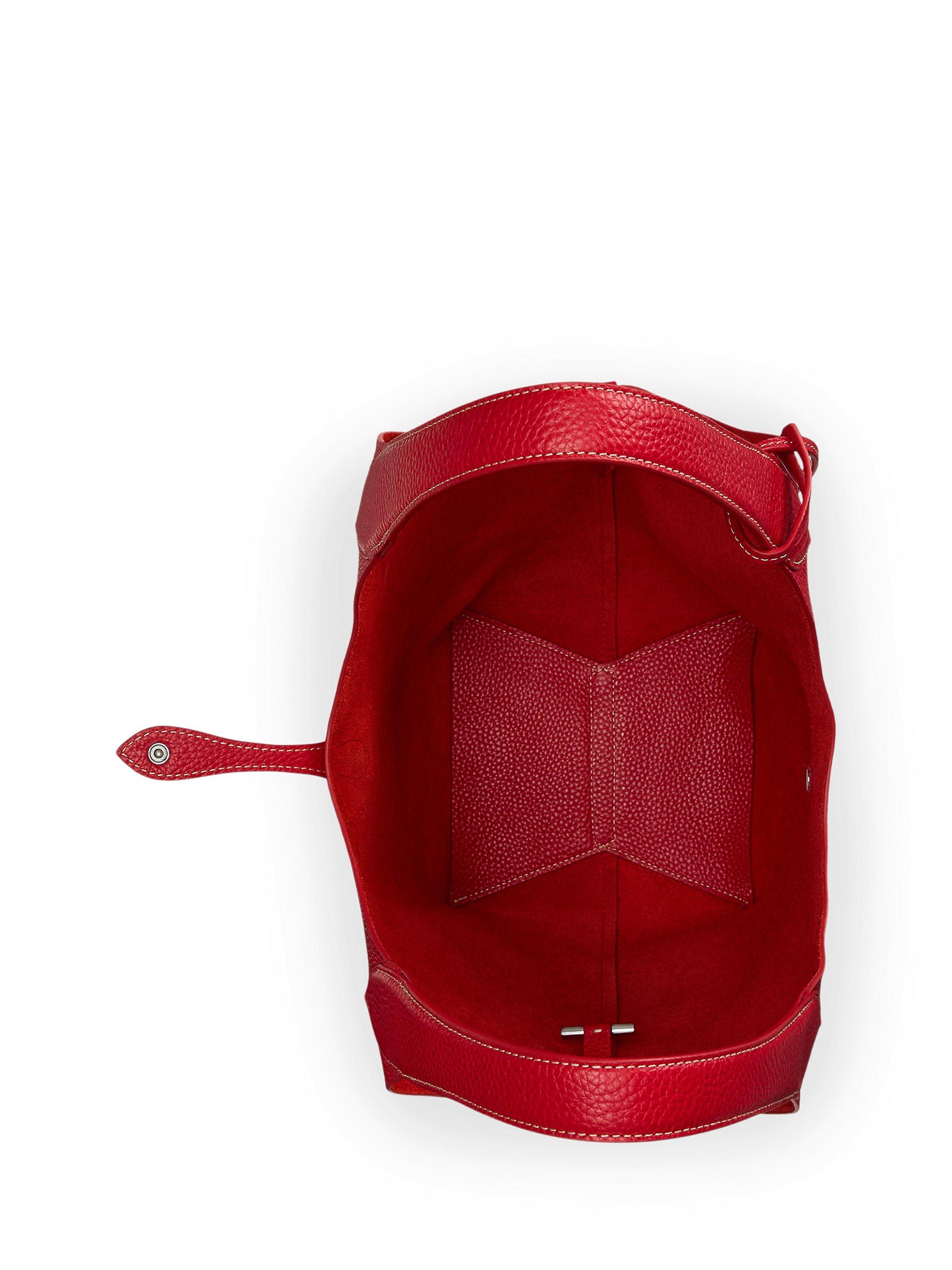 Product image 4 of 6, which shows Polo Ralph Lauren Leather Tote Bag, Red
