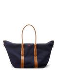Polo Ralph Lauren XL Tote Bag, Navy/Cuoio