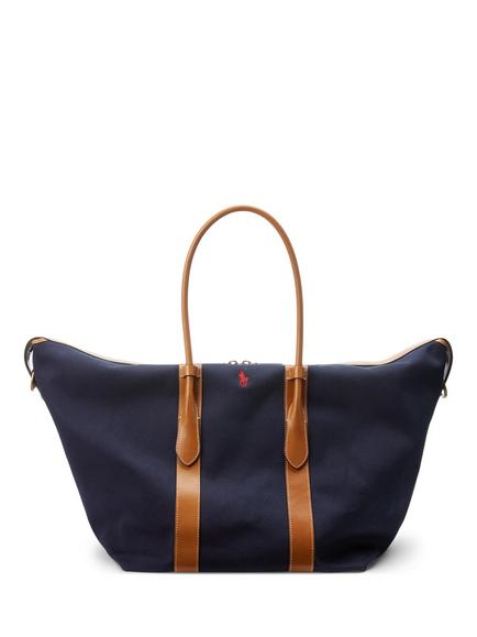 Polo Ralph Lauren XL Tote Bag, Navy/Cuoio, Navy/Cuoio