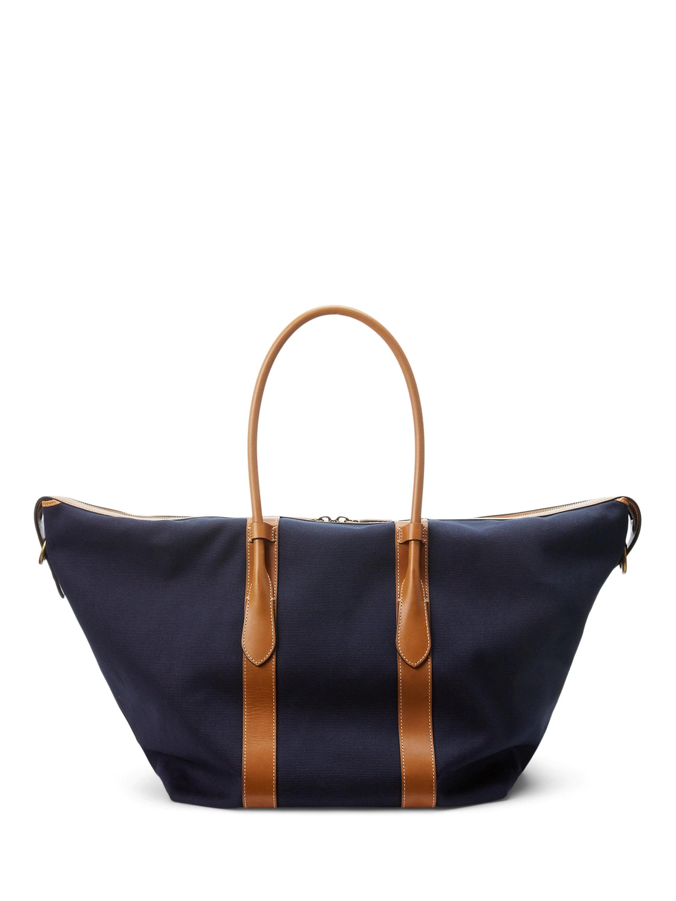 Product image 3 of 6, which shows Polo Ralph Lauren XL Tote Bag, Navy/Cuoio