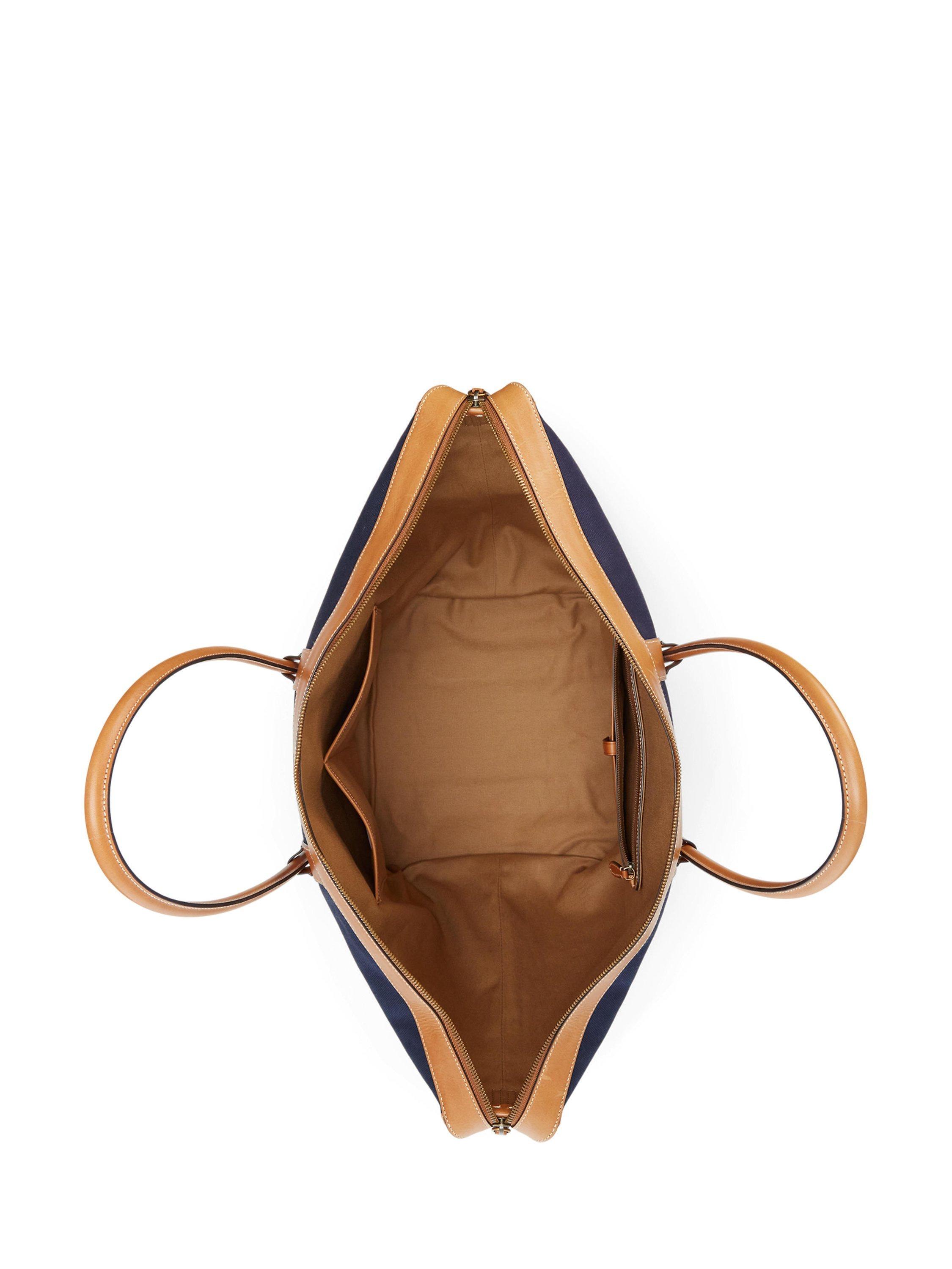 Product image 4 of 6, which shows Polo Ralph Lauren XL Tote Bag, Navy/Cuoio