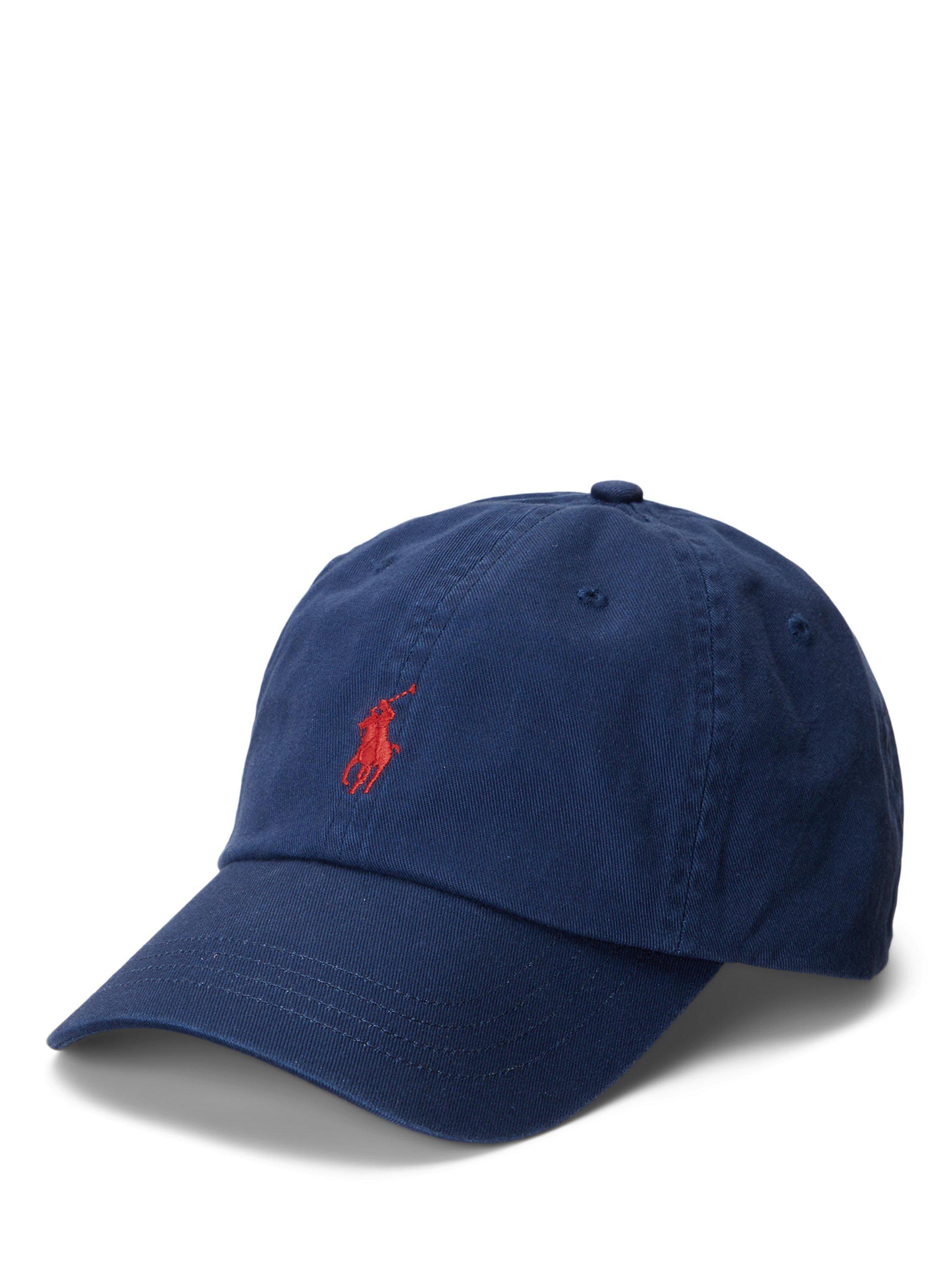 Polo Ralph Lauren Logo Chino Baseball Cap, Navy/Red