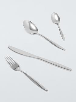 John Lewis ANYDAY Eat Stainless Steel Cutlery Set, 16 Piece/4 Place Settings - view 2, Silver