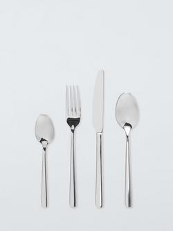 John Lewis ANYDAY Orbit Stainless Steel Cutlery Set, 16 Piece/4 Place Settings, Silver