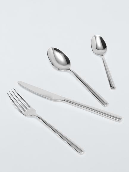 John Lewis ANYDAY Orbit Stainless Steel Cutlery Set, 16 Piece/4 Place Settings - view 2, Silver